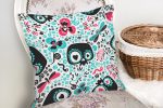 - realhomescomtr-K3864-1 - Realhomes  Realhomes Neşeli Baykuşlar Dijital Baskılı Modern Yastık Kırlent Kılıfı Realhomes