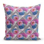 - realhomescomtr-K3884 - Realhomes  Realhomes Kareli Renkli Motifler Dijital Baskılı Modern Yastık Kırlent Kılıfı Realhomes