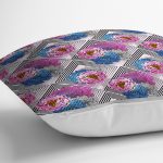 - realhomescomtr-K3884-2 - Realhomes  Realhomes Kareli Renkli Motifler Dijital Baskılı Modern Yastık Kırlent Kılıfı Realhomes