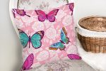 - realhomescomtr-K3886-1 - Realhomes Realhomes Butterfly Dijital Baskılı Modern Yastık Kırlent Kılıfı Realhomes