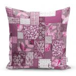 - realhomescomtr-K3889 - Realhomes Realhomes Patchwork Desen Dijital Baskılı Modern Yastık Kırlent Kılıfı Realhomes