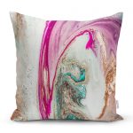 - realhomescomtr-K3911 - Realhomes Realhomes Sulu Boya Desenli Özel Tasarım Dijital Baskılı Modern Yastık Kırlent Kılıfı Realhomes