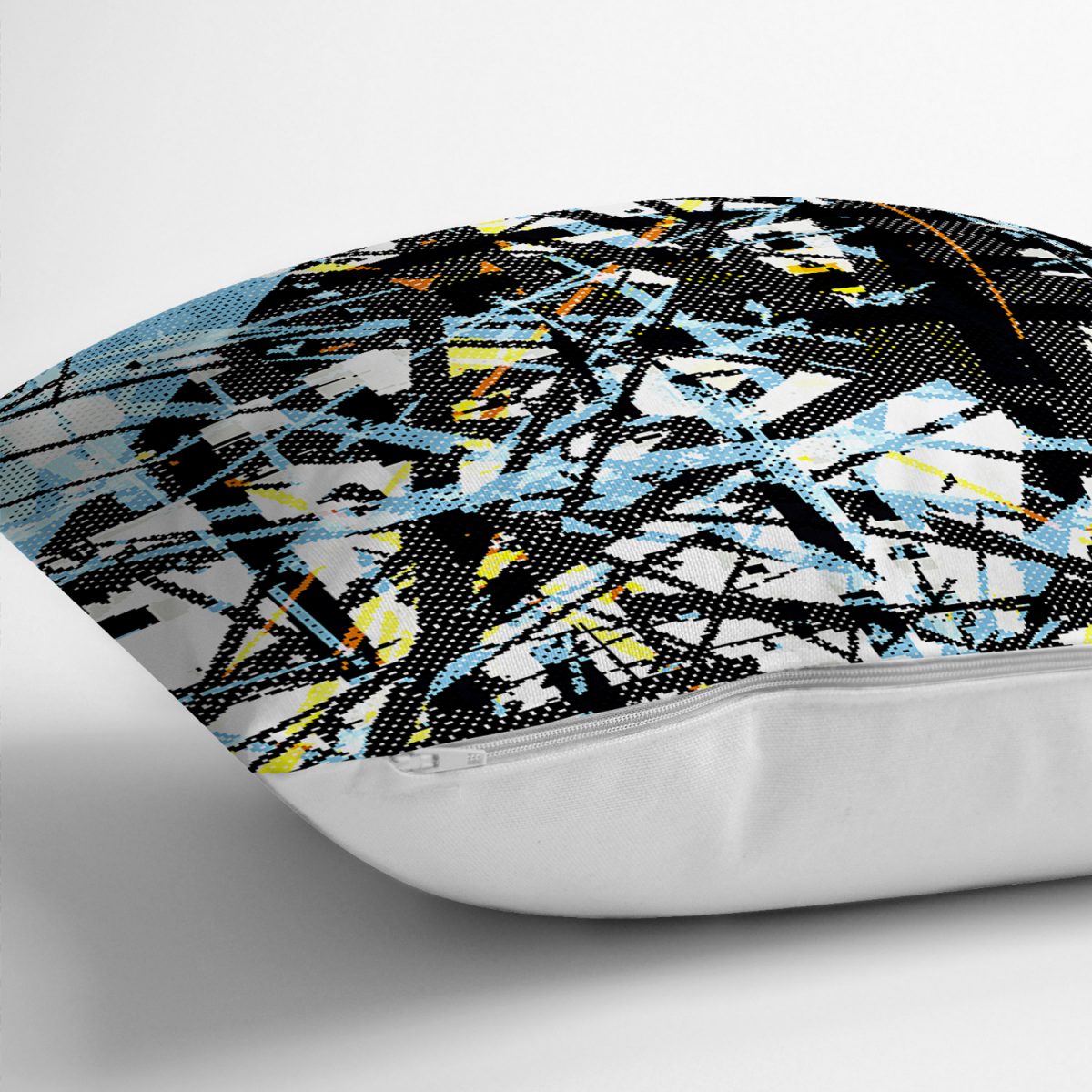 Realhomes Renkli Mozaik Desenli  Özel Tasarım Dijital Baskılı Modern Yastık Kırlent Kılıfı Realhomes