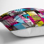 - realhomescomtr-K3939-2 - Realhomes  Realhomes Renkli Mozaik Desenli  Özel Tasarım Dijital Baskılı Modern Yastık Kırlent Kılıfı Realhomes