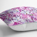 - realhomescomtr-K4150-2 - Realhomes  Geometrik Zeminde Çiçekler Özel Tasarım Dijital Baskılı Yastık Kırlent Kılıfı Realhomes