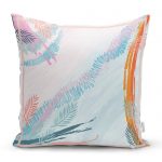 - realhomescomtr-K4151 - Realhomes Modern Mavi ve Turuncu Tasarımlı Dijital Baskılı Yastık Kırlent Kılıfı Realhomes