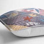 - realhomescomtr-K4173-2 - Realhomes  Geometrik Zeminde Yaprakların Uyumu Dijital Baskılı Yastık Kırlent Kılıfı Realhomes