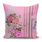 - realhomescomtr-K4177 - Realhomes Ekose Zeminde Gül Temalı Yastık Kırlent Kılıfı Realhomes
