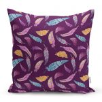 - realhomescomtr-K4185 - Realhomes  Kuş Tüyü Motifli Özel Tasarım Yastık Kırlent Kılıfı Realhomes