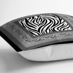 - realhomescomtr-K4212-2 - Realhomes  Siyah Modern Çizgiler Özel Tasarım Yastık Kırlent Kılıfı Realhomes