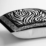 - realhomescomtr-K4213-2 - Realhomes Siyah Modern Çizgiler Özel Tasarım Yastık Kırlent Kılıfı Realhomes