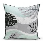 - realhomescomtr-K4233 - Realhomes Modern Amazon Yaprakları Özel Tasarım Yastık Kırlent Kılıfı Realhomes