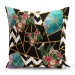 - realhomescomtr-K4234 - Realhomes Siyah Geometrik Özel Tasarım Yastık Kırlent Kılıfı Realhomes