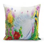 - realhomescomtr-K4252 - Realhomes  Modern Tavus Kuşu Tasarımlı Dijital Baskılı Yastık Kırlent Kılıfı Realhomes