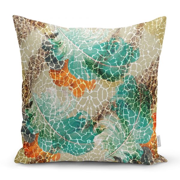 - realhomescomtr-K4260 - Realhomes  Modern Tavus Kuşu Tasarımlı Dijital Baskılı Yastık Kırlent Kılıfı Realhomes