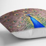 - realhomescomtr-K4273-2 - Realhomes Moder Tavus Kuşu Motifli Özel Tasarım Yastık Kırlent Kılıfı Realhomes