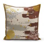 - realhomescomtr-K4275 - Realhomes  Modern Kahverengi Boyalı Özel Tasarım Yastık Kırlent Kılıfı Realhomes