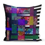 - realhomescomtr-K4280 - Realhomes  Renkli Geometrik Kare ve Dikdörtgen Tasarımlı Özel Tasarım Yastık Kırlent Kılıfı Realhomes