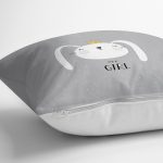 - realhomescomtr-K4387-1 - Realhomes Pembe Zeminde Its Girl Tavşan Motifli Bebek Odası Yastık Kırlent Kılıfı Realhomes