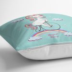 Pembe Zeminde Its Girl Tavşan Tasarımlı Bebek Odası Yastık Kırlent Kılıfı Realhomes