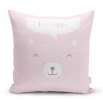 - realhomescomtr-K4405 - Realhomes Gri Zeminde Deniz ve Ayıcık Desenli Bebek Odası Yastık Kırlent Kılıfı Realhomes