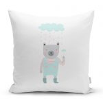Yeşil Zeminde Mutlu Ayıcık Desenli Bebek Odası Yastık Kırlent Kılıfı Realhomes