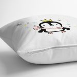 Gri Zeminde Balon ve Ayıcık Desenli Bebek Odası Yastık Kırlent Kılıfı Realhomes