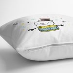 - realhomescomtr-K4426-1 - Realhomes Gri Zeminde Atkılı Tavşan Motifli Bebek Odası Yastık Kırlent Kılıfı Realhomes