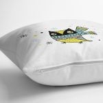 Pembe Zeminde Kardan adam Çizim Desenli Bebek Odası Yastık Kırlent Kılıfı Realhomes