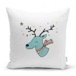 Gri Zeminde Atkılı Baykuş Desenli Bebek Odası Yastık Kırlent Kılıfı Realhomes