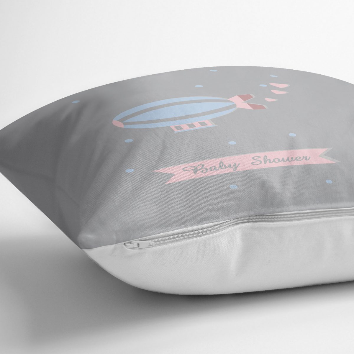 Beyaz Zeminde Uçan Balon Motifli Özel Tasarım Bebek Odası Yastık Kılıfı Realhomes
