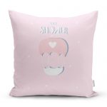 - realhomescomtr-K4451 - Realhomes Gri Zeminde Uçan Balon Motifli Özel Tasarım Bebek Odası Yastık Kılıfı Realhomes