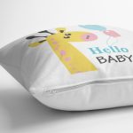 - realhomescomtr-K4452-1 - Realhomes Gri Zeminde Uçan Balon Desenli Bebek Odası Yastık Kılıfı Realhomes