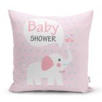 - realhomescomtr-K4462 - Realhomes Baby Shower Fil Desenli Dijital Baskılı Bebek Odası Yastık Kılıfı Realhomes