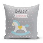 - realhomescomtr-K4466 - Realhomes Pembe Zeminde Bebek Arabası Desenli Bebek Odası Yastık Kılıfı Realhomes