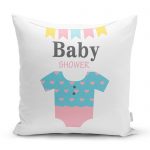 - realhomescomtr-K4467 - Realhomes  Pembe Zeminde Oyuncak Desenli Bebek Odası Yastık Kılıfı Realhomes