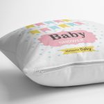 Baby Shower Desenli Dijital Baskılı Bebek Odası Yastık Kılıfı Realhomes