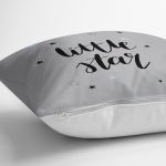 - realhomescomtr-K4482-1 - Realhomes Beyaz Zeminde Little Star Yıldız Tasarımlı Bebek Odası Yastık Kılıfı Realhomes