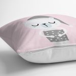 - realhomescomtr-K4484-1 - Realhomes Gri Zeminde Little Star Yıldız Tasarımlı Bebek Odası Yastık Kılıfı Realhomes