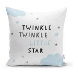 - realhomescomtr-K4493 - Realhomes Gri Zeminde Sevimli Kuzucuk Tasarımlı Bebek Odası Yastık Kılıfı Realhomes