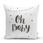 - realhomescomtr-K4495 - Realhomes Yıldızlar ve Mavi Bulut Tasarımlı Dijital Baskılı Bebek Odası Yastık Kılıfı Realhomes