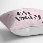 Pembe Zeminde Yıldızlar ve Mavi Bulut Tasarımlı Bebek Odası Yastık Kılıfı Realhomes