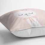 - realhomescomtr-K4498-1 - Realhomes  Pembe Oh Baby Yazılı Özel Tasarım Dijital Baskılı  Bebek Odası Yastık Kılıfı Realhomes