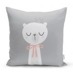 - realhomescomtr-K4499 - Realhomes Gri Oh Baby Yazılı Özel Tasarım Dijital Baskılı Bebek Odası Yastık Kılıfı Realhomes