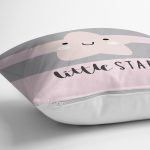 - realhomescomtr-K4501-1 - Realhomes Gri Zeminde Sevimli Ayıcık Desenli Bebek Odası Yastık Kılıfı Realhomes