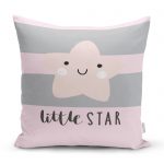 - realhomescomtr-K4501 - Realhomes Gri Zeminde Sevimli Ayıcık Desenli Bebek Odası Yastık Kılıfı Realhomes