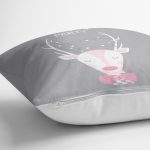 - realhomescomtr-K4509-1 - Realhomes Gri Zeminde Sevimli Filler Özel Tasarımlı Bebek Odası Yastık Kılıfı Realhomes