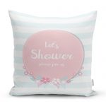 - realhomescomtr-K4510 - Realhomes Pembe Zeminde Sevimli Geyik Tasarımlı Bebek Odası Yastık Kılıfı Realhomes