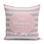 - realhomescomtr-K4511 - Realhomes Gri Zeminde Sevimli Geyik Tasarımlı Bebek Odası Yastık Kılıfı Realhomes