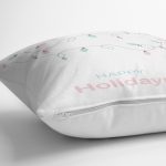 - realhomescomtr-K4514-1 - Realhomes Pembe Zeminli Tavşan Desenli Bebek Odası Yastık Kılıfı Realhomes